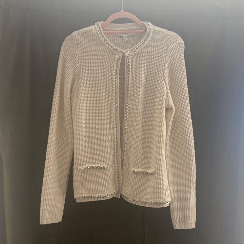 Women’s Express Cream Knit Open-Front Women's Sweater Cardigan